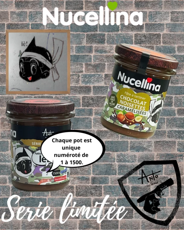 🔥 SÉRIE LIMITÉE : ANTÒ FILS DE POP × NUCELLINA
Découvrez notre recette éphémère Chocolat-Noisettes Caramélisées, revisitée par l’artiste corse Antò – Fils De Pop 💥
🖼️ Un univers pop, décalé, impertinent : slogans qui claquent, héros détournés, touche subversive et poésie vive – tout le talent d’un autodidacte passionné, nourri par la culture Canal+, le ciné, la BD, la manga, leTim Burton, et la Corse…
🌰 Ce pot unique, numéroté de 1 à 1500, est un collector irrésistible pour les amoureux de goûts intenses et d’art engagé.

🔗 www.nucellina.fr
#TeamNucellinaPop
#Nucellina #AntoFilsdePop #PopArtCorse #ChocolatNoisette #RecetteEphémère #EditionLimitée #FoodArt #ArtEtGourmandise